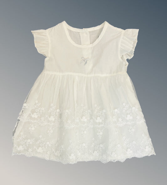 Baby Floral Frock - White