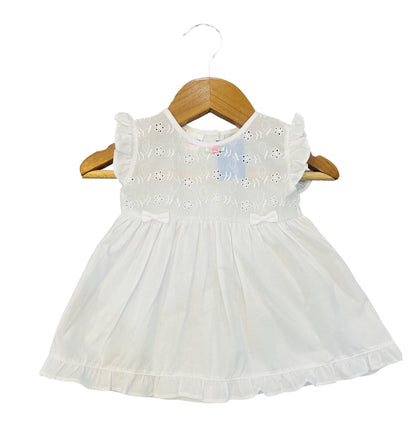 Chickenkari Frock with shorts  - White and Pink