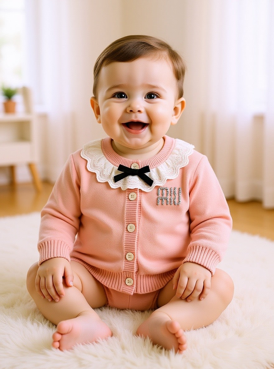 Baby Wool Sweater  - Pink - IMPORTED