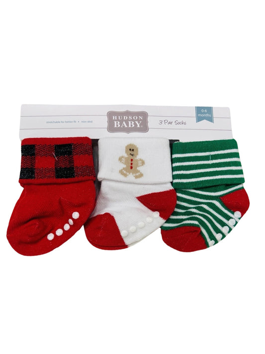 Christmas Theme- Pack of 3 Baby Socks - Imported