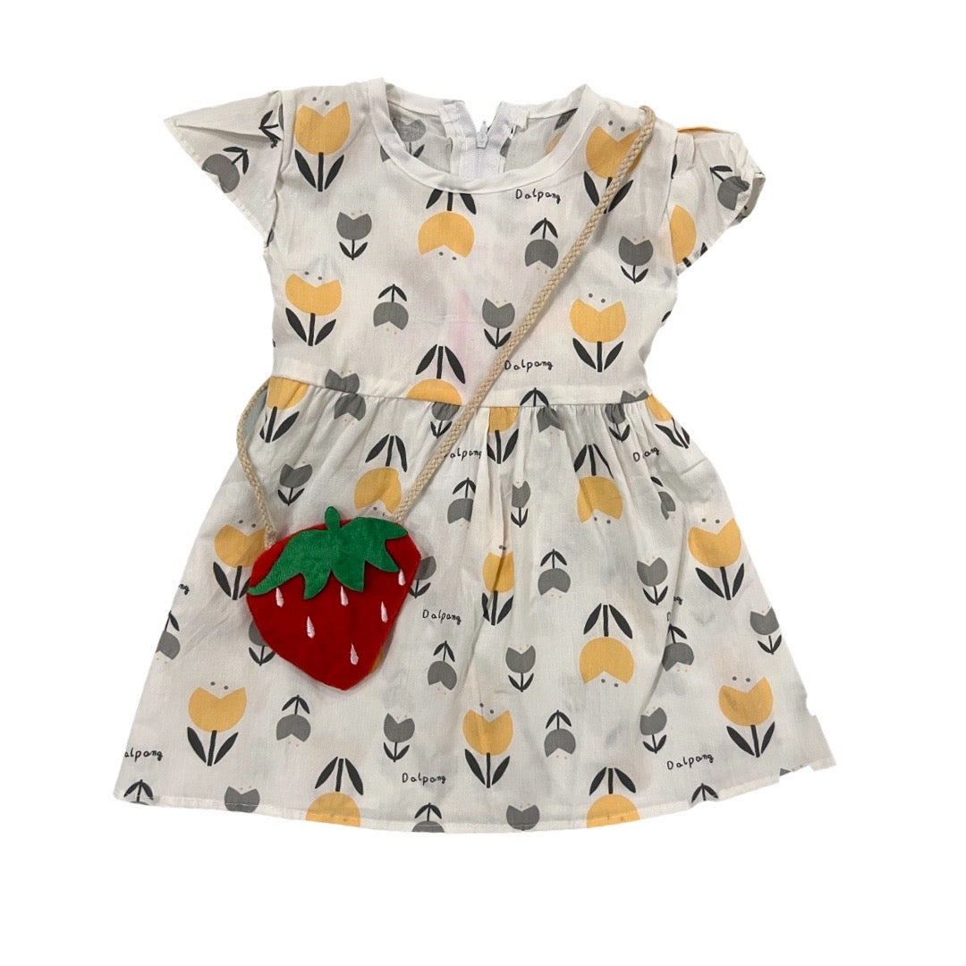 Baby Frock- Floral Theme with Back Belt