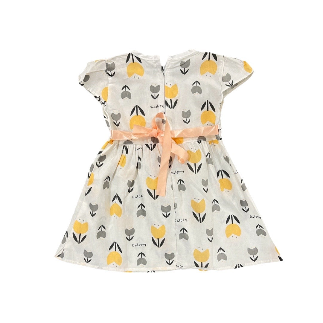 Baby Frock- Floral Theme with Back Belt