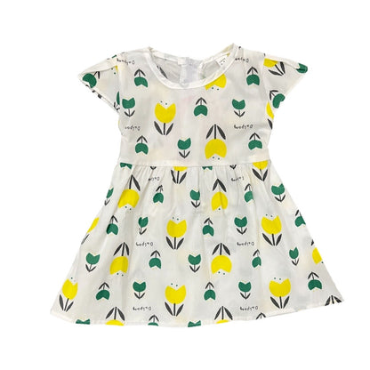 Baby Frock- Floral Theme with Back Belt