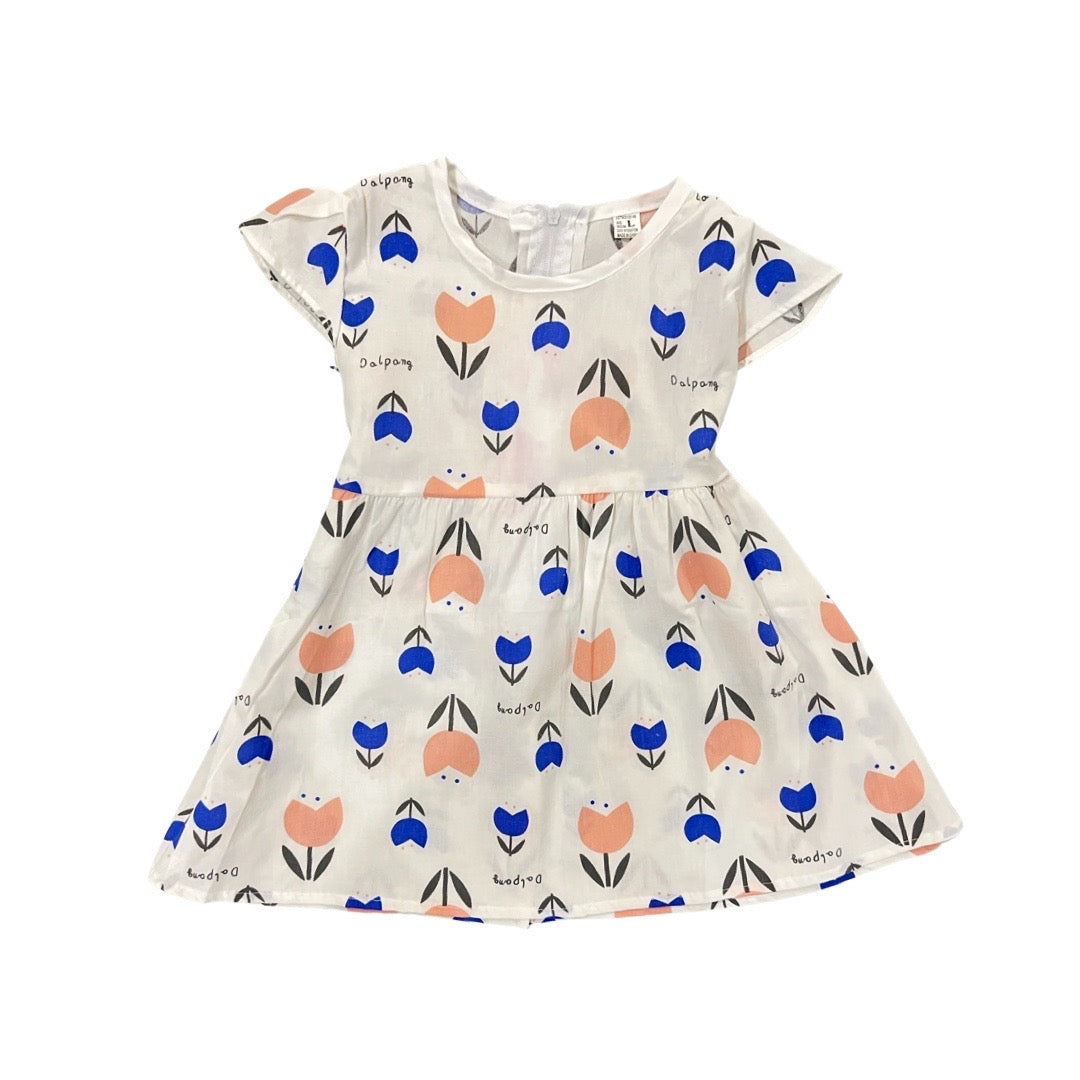 Baby Frock- Floral Theme with Back Belt