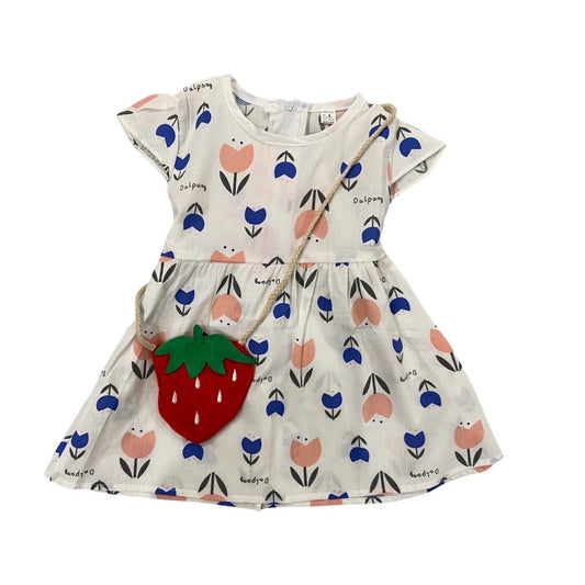 Baby Frock- Floral Theme with Back Belt