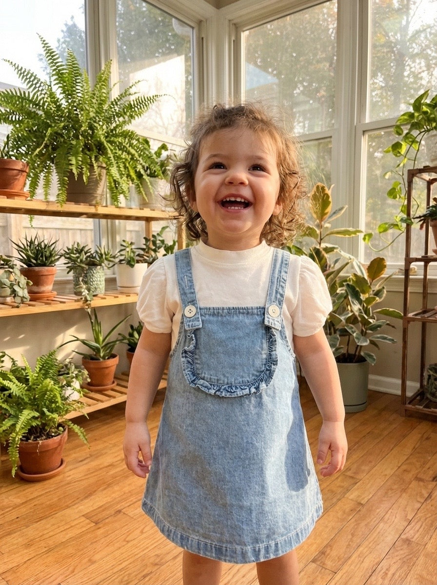 2 Piece Cotton Set - Denim Light Blue