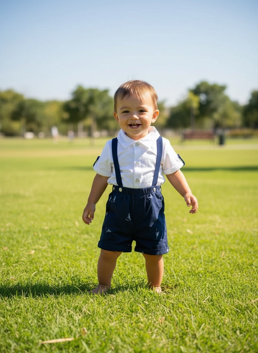 Baby Romper With Tie - Bird Theme- IMPORTED