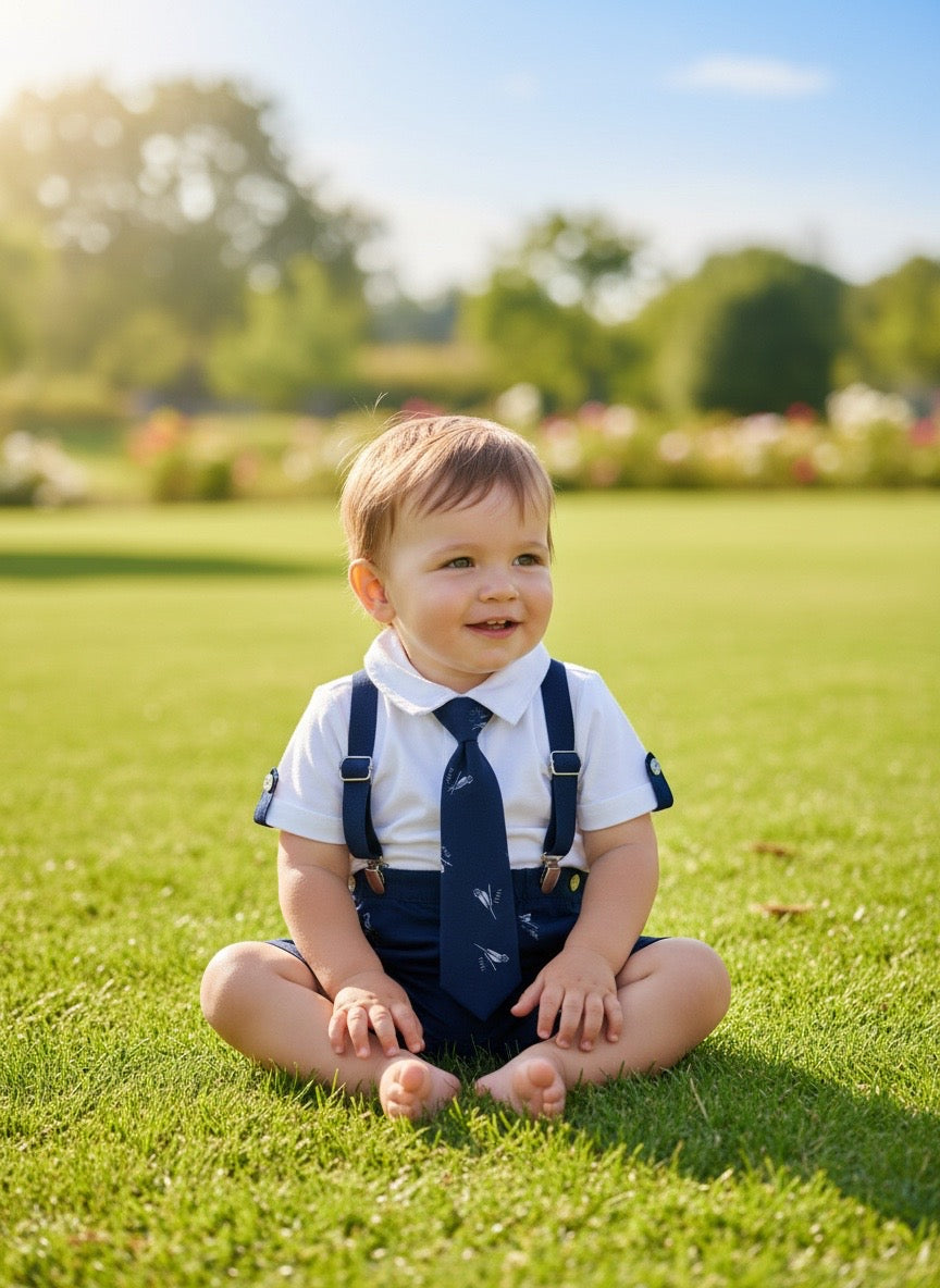Baby Romper With Tie - Bird Theme- IMPORTED
