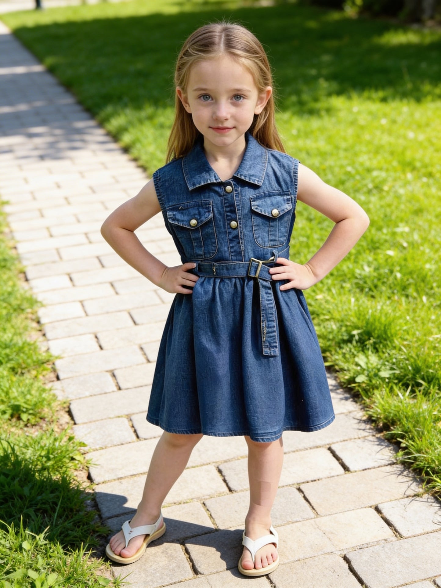 Baby Frock with Belt - IMPORTED