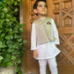 Kurta Pajama with Waistcoat- Brown Gold