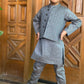 Kurta Pajama with Waistcoat- Grey