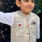 Kurta pajama with waistcoat- Gold