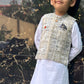 Kurta pajama with waistcoat- Gold