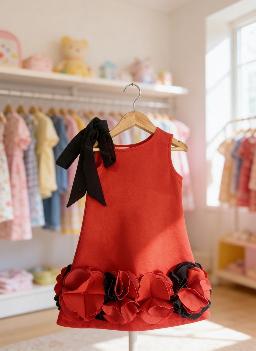 Premium Baby Floral Suit- Red -IMPORTED