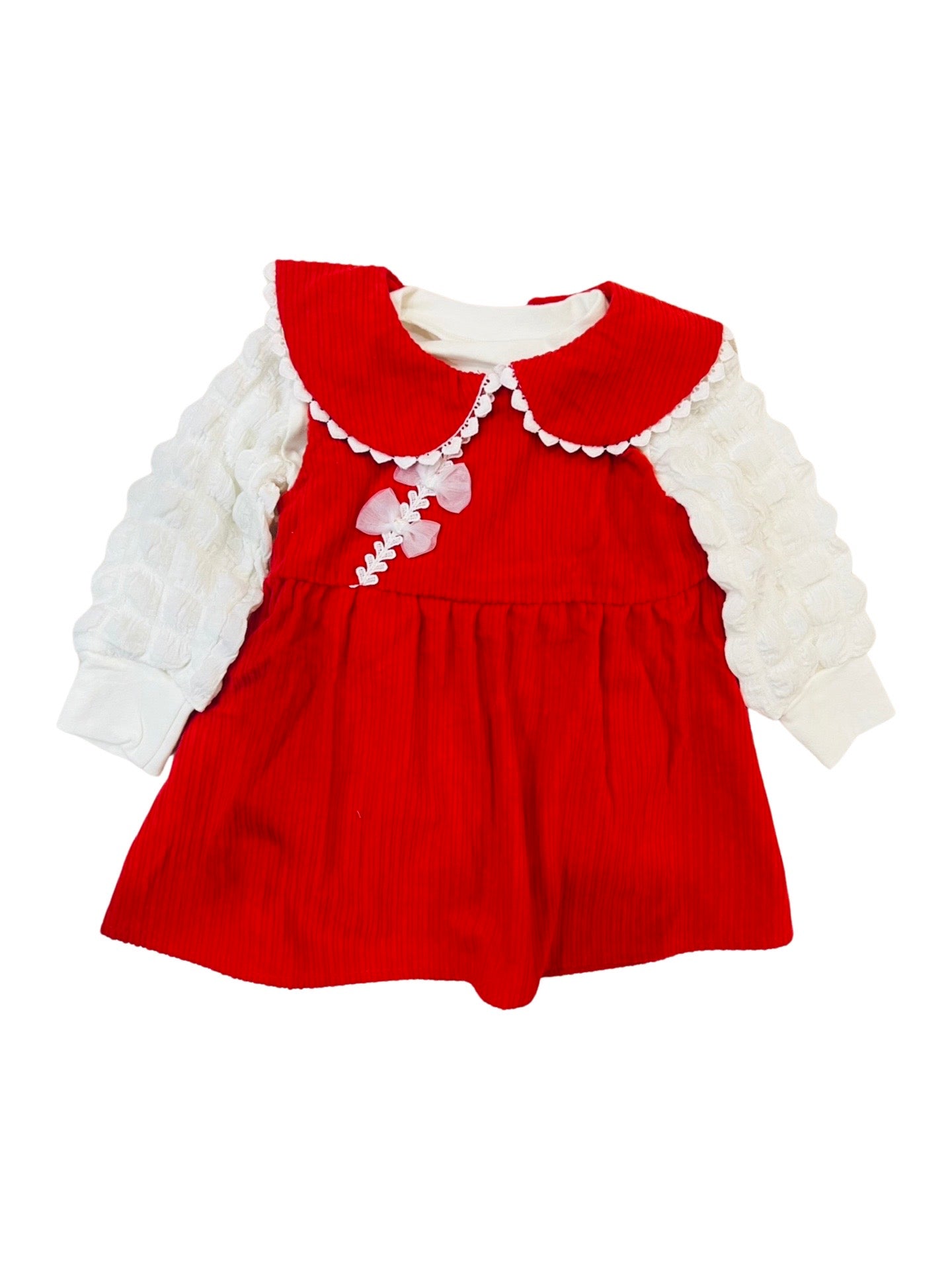 Baby Bubble Sleeves Frock Tie Theme - Imported