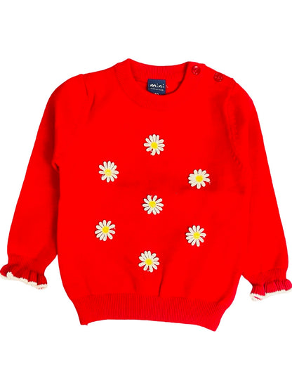 Red Floral Sweater - IMPORTED