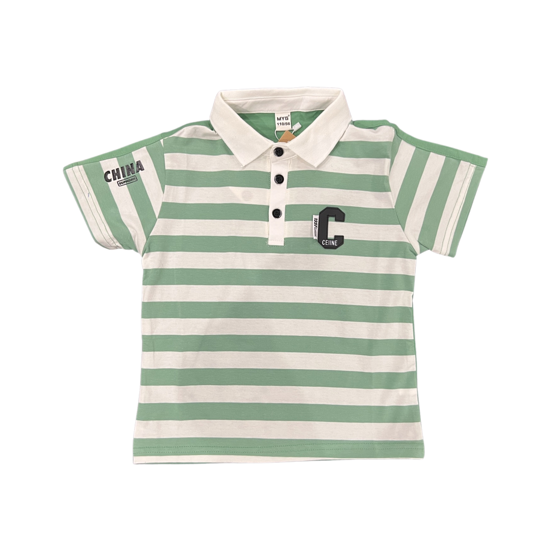 Classic Polo Shirt- White & Green