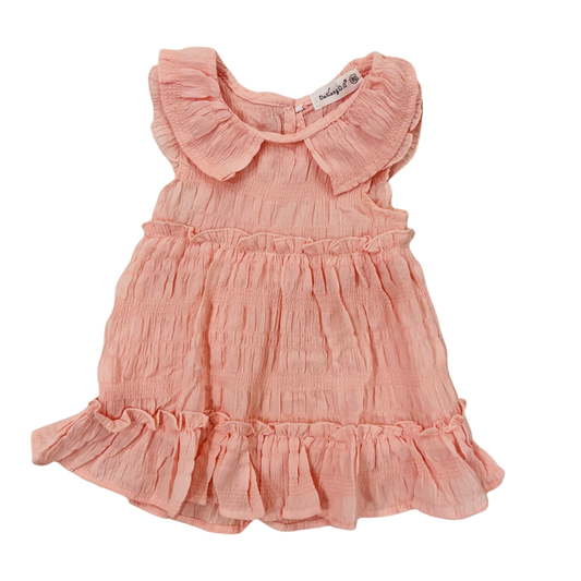 Baby Sleeveless Frock - Pink & White