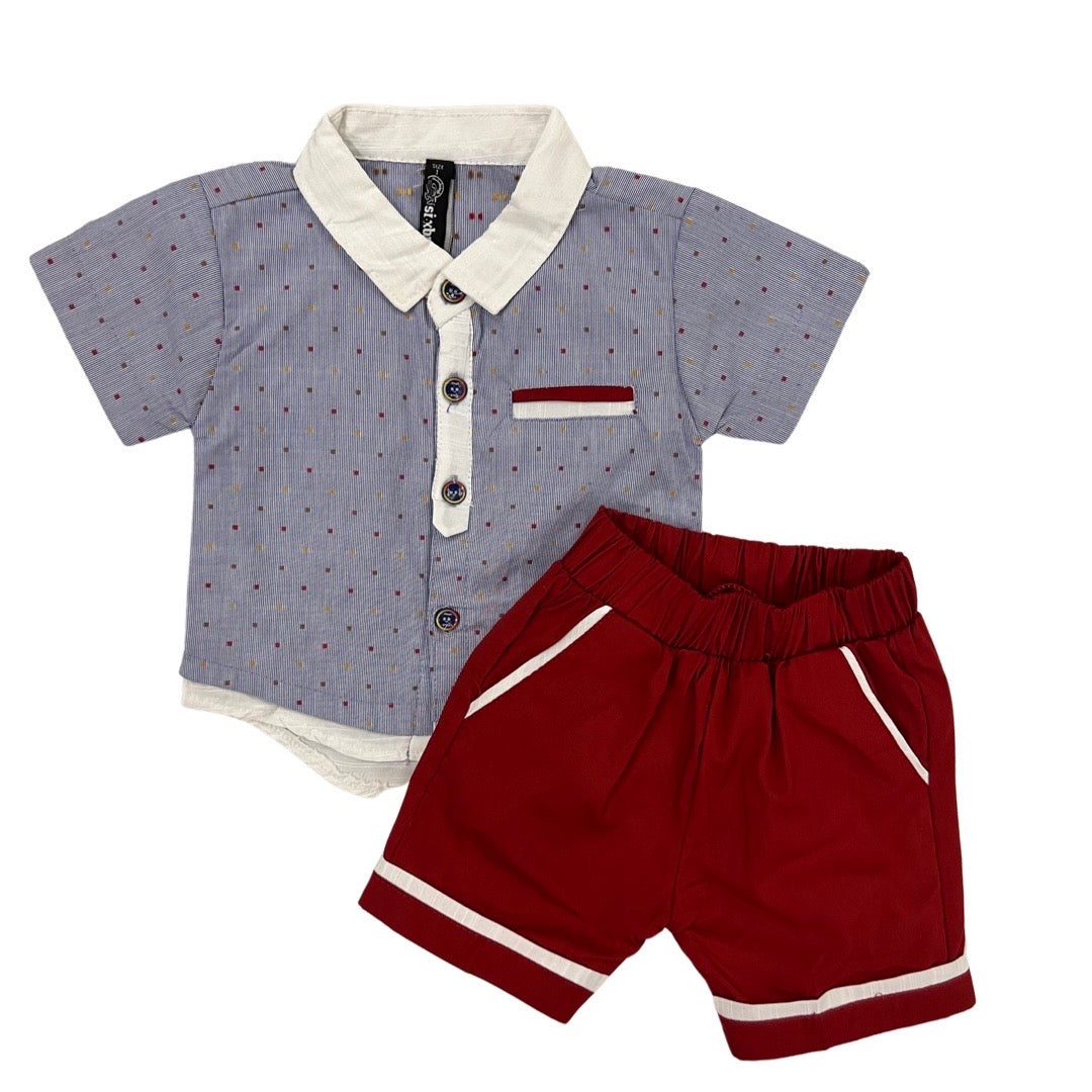 Formal Suit Style - 2 Piece - Shirt and Shorts