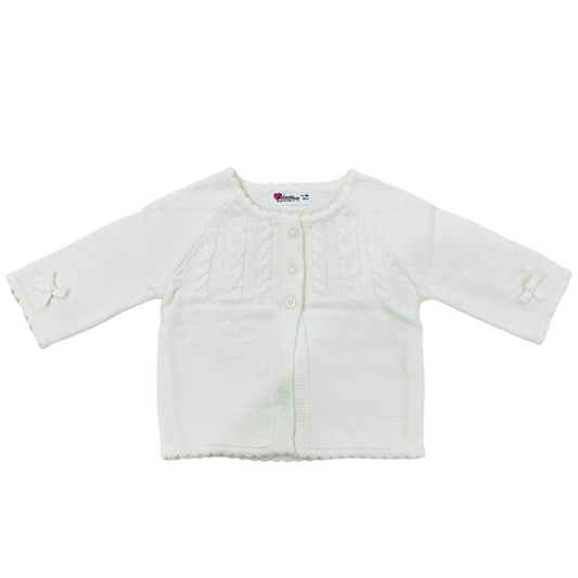 Baby Sweater- White and Plum