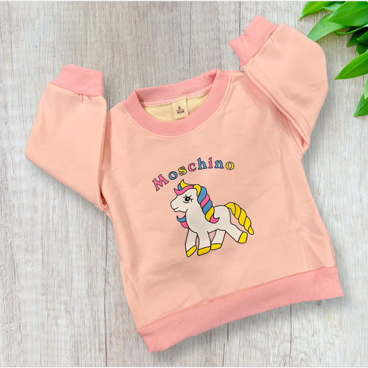 Pink unicorn sweat shirt - Fleece- Immported